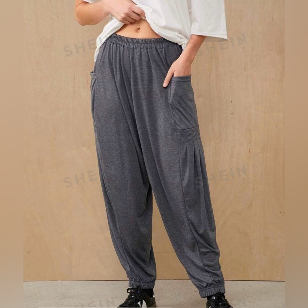 SHEIN Gray Patch Pocket Carrot Jogger Pants S - Picture 3 of 8